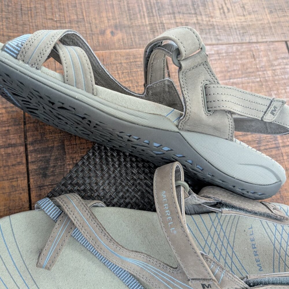 Merrell leather and fabric sports sandals 11 - Picture 2 of 3